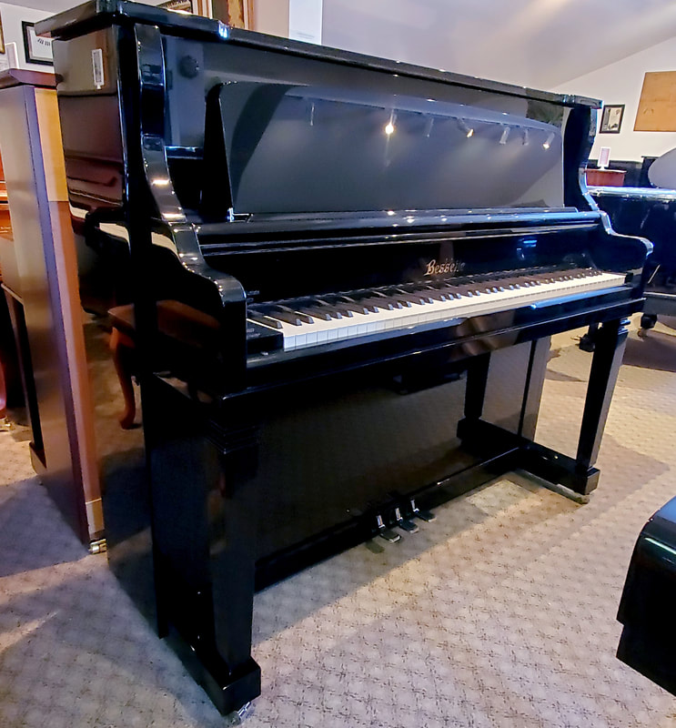 Piano droit Bessette de Savaria, neuf, noir poli 128DF-G